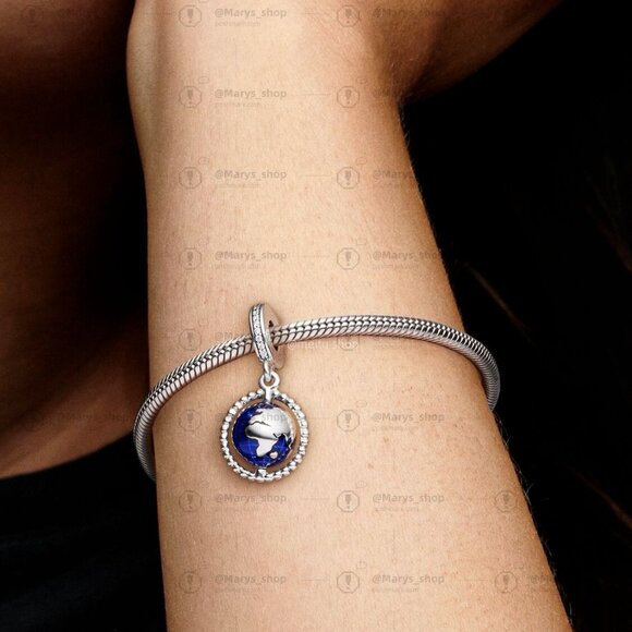 Pandora Spinning Globe Dangle Charm - Picture 5 of 6